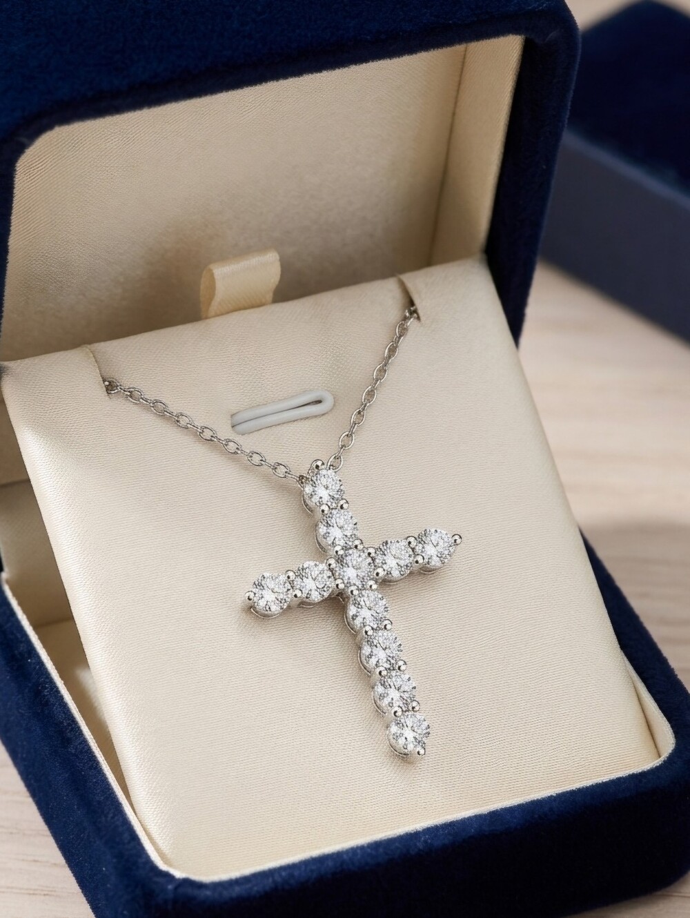 2.2 CTW Moissanite Cross Necklace